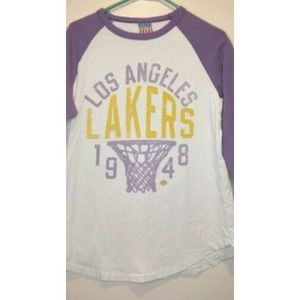 Junk Food Los Angeles Lakers Basketball 3/4 Sleeve Shirt. Size Medium.